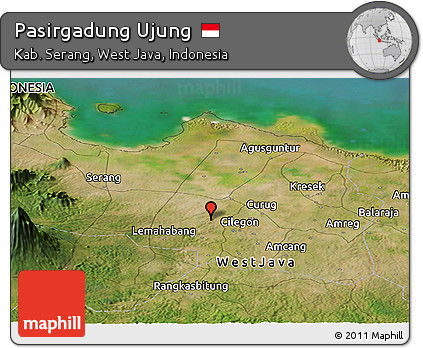 Satellite Panoramic Map of Pasirgadung Ujung