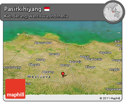 Satellite Panoramic Map of Pasirkihiyang