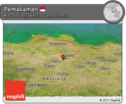 Satellite Panoramic Map of Pemakaman
