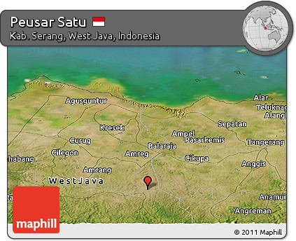 Satellite Panoramic Map of Peusar Satu