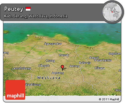 Satellite Panoramic Map of Peutey