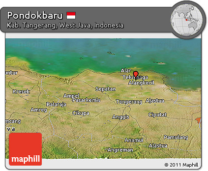 Satellite Panoramic Map of Pondokbaru
