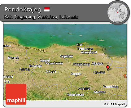 Satellite Panoramic Map of Pondokrajeg
