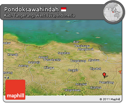 Satellite Panoramic Map of Pondoksawahindah