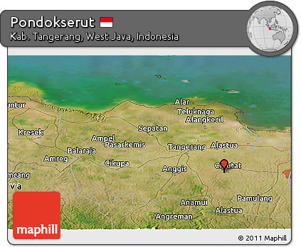 Satellite Panoramic Map of Pondokserut