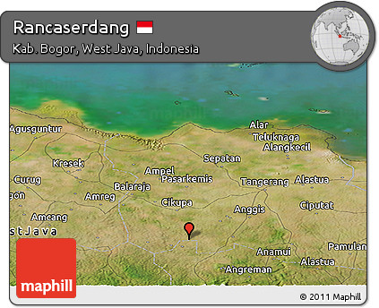Satellite Panoramic Map of Rancaserdang