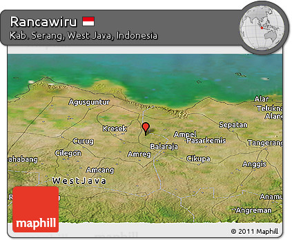 Satellite Panoramic Map of Rancawiru