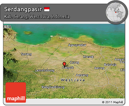 Satellite Panoramic Map of Serdangpasir