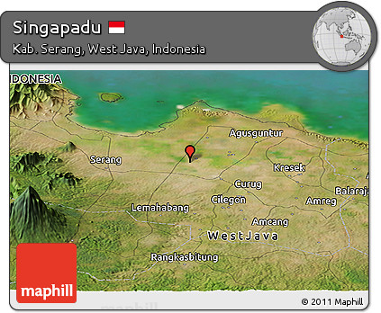 Satellite Panoramic Map of Singapadu