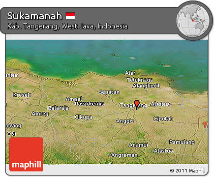 Satellite Panoramic Map of Sukamanah