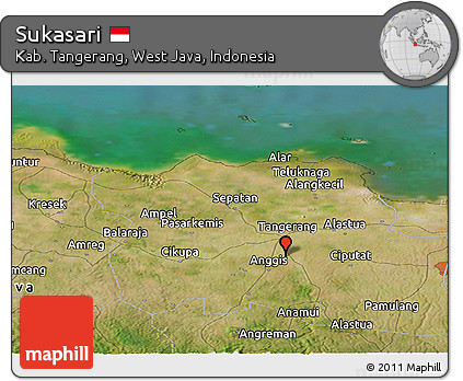 Satellite Panoramic Map of Sukasari