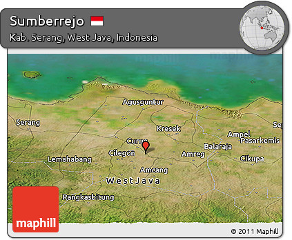 Satellite Panoramic Map of Sumberrejo