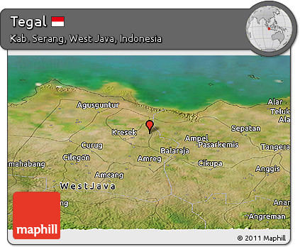 Satellite Panoramic Map of Tegal