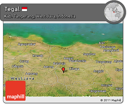 Satellite Panoramic Map of Tegal