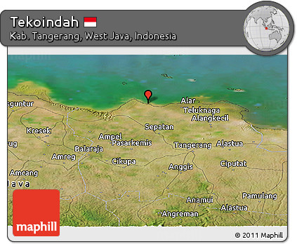 Satellite Panoramic Map of Tekoindah