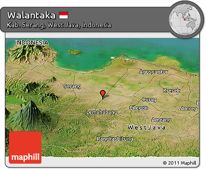 Satellite Panoramic Map of Walantaka