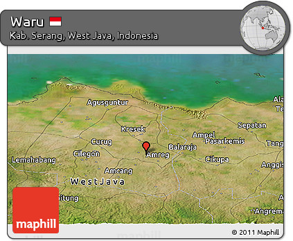 Satellite Panoramic Map of Waru