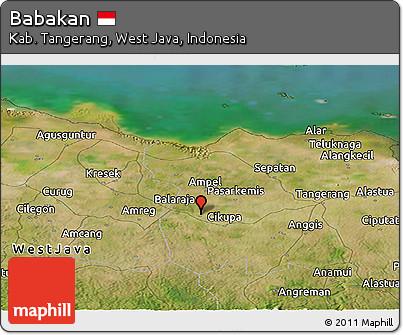 Satellite Panoramic Map of Babakan
