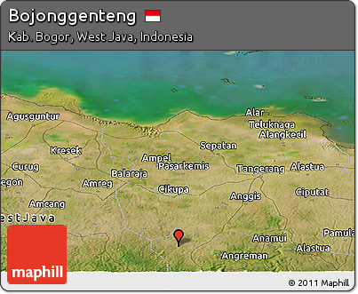 Satellite Panoramic Map of Bojonggenteng