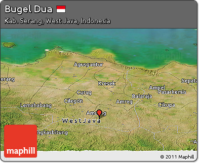 Satellite Panoramic Map of Bugel Dua