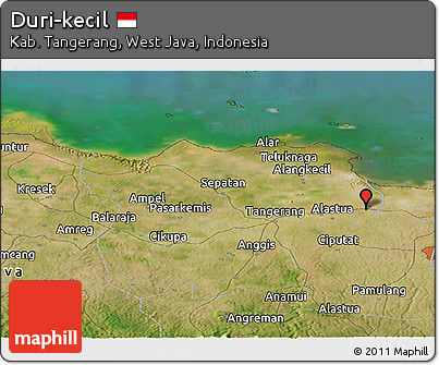 Satellite Panoramic Map of Duri-kecil