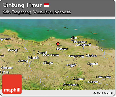 Satellite Panoramic Map of Gintung Timur
