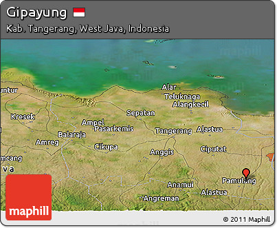 Satellite Panoramic Map of Gipayung