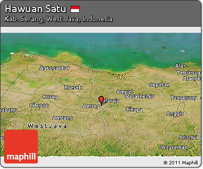 Satellite Panoramic Map of Hawuan Satu
