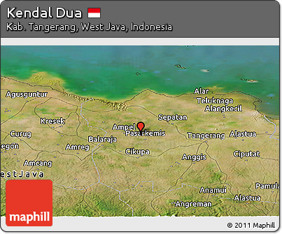 Satellite Panoramic Map of Kendal Dua