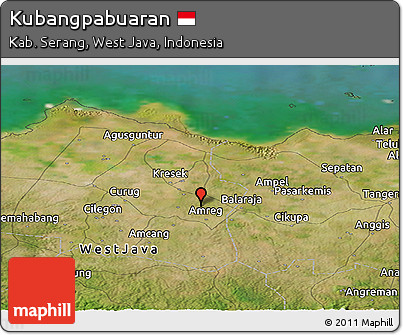 Satellite Panoramic Map of Kubangpabuaran