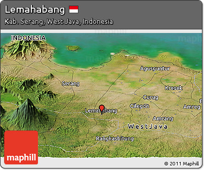Satellite Panoramic Map of Lemahabang