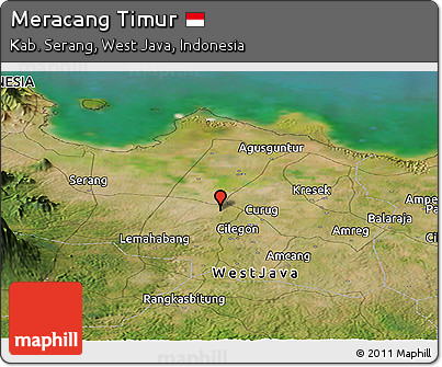 Satellite Panoramic Map of Meracang Timur