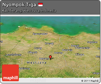 Satellite Panoramic Map of Nyompok Tiga