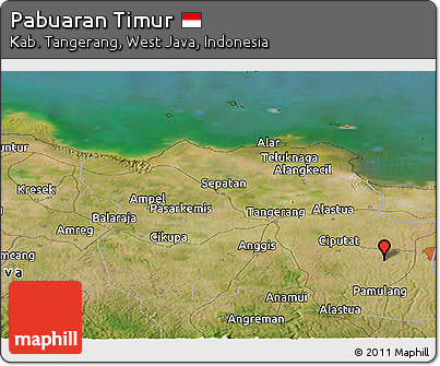 Satellite Panoramic Map of Pabuaran Timur