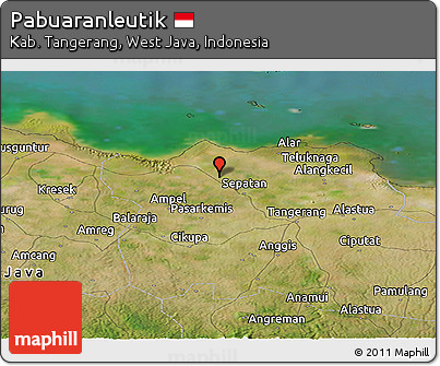 Satellite Panoramic Map of Pabuaranleutik