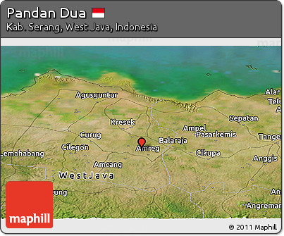 Satellite Panoramic Map of Pandan Dua