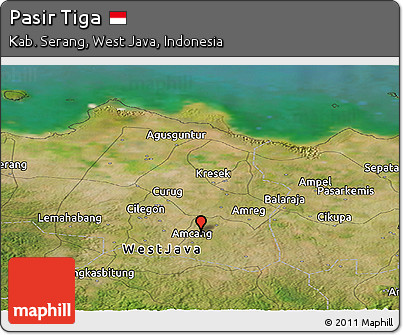 Satellite Panoramic Map of Pasir Tiga