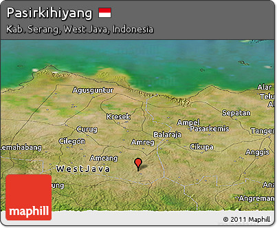 Satellite Panoramic Map of Pasirkihiyang