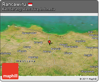 Satellite Panoramic Map of Rancawiru