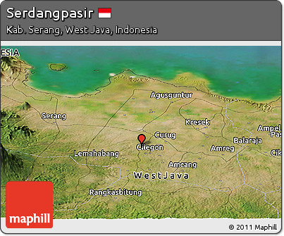 Satellite Panoramic Map of Serdangpasir