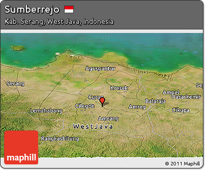 Satellite Panoramic Map of Sumberrejo