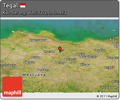 Satellite Panoramic Map of Tegal