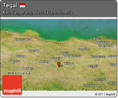 Satellite Panoramic Map of Tegal