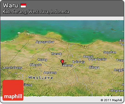 Satellite Panoramic Map of Waru
