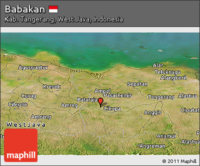 Satellite Panoramic Map of Babakan