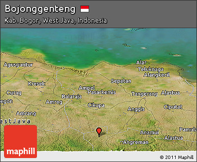 Satellite Panoramic Map of Bojonggenteng