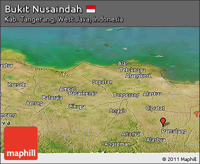 Satellite Panoramic Map of Bukit Nusaindah