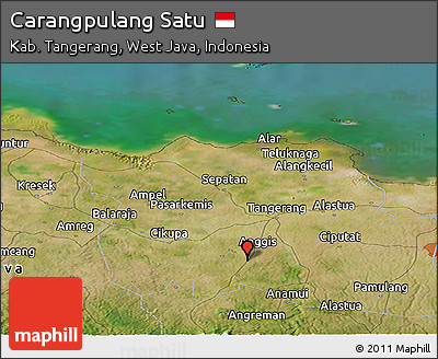 Satellite Panoramic Map of Carangpulang Satu