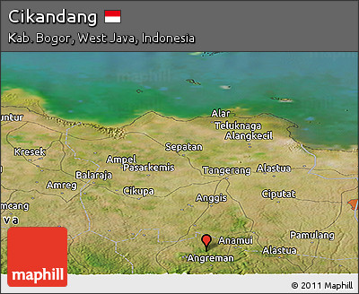 Satellite Panoramic Map of Cikandang