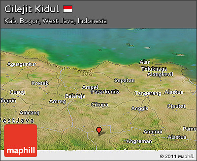 Satellite Panoramic Map of Cilejit Kidul
